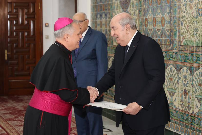 The President of the Republic, Mr. Abdelmadjid Tebboune, received the letters of credence of the Ambassador of the  (Vatican) accredited to the People’s Democratic Republic of Algeria.